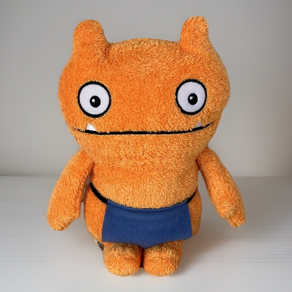Ugly Doll Plush Wage The Helper Orange With Blue Apron 9 inches Stuffed Monster